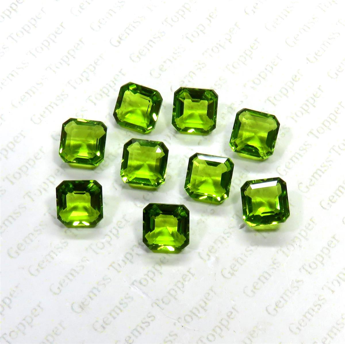 Peridot 6x6 mm Asscher Cut 